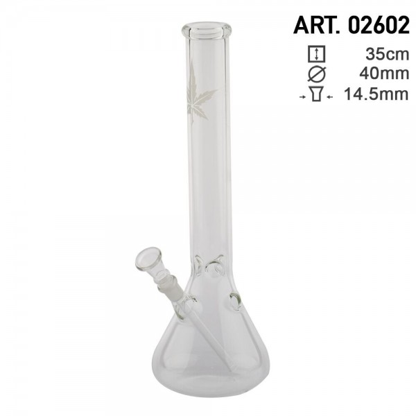 Bongo Szklane White Leaf - 35cm (2602)