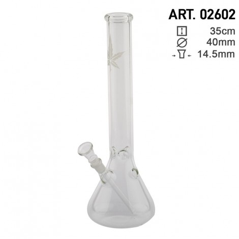 Bongo Szklane White Leaf - 35cm (2602)
