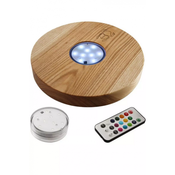 Podstawka Drewniana KAYA Jesion LED do Shishy- 22cm