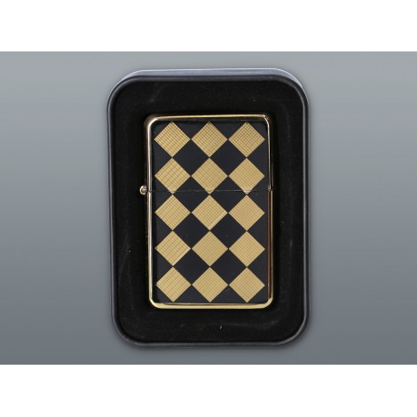 Zapalniczka Benzynowa Złota Szachownica Polerowana