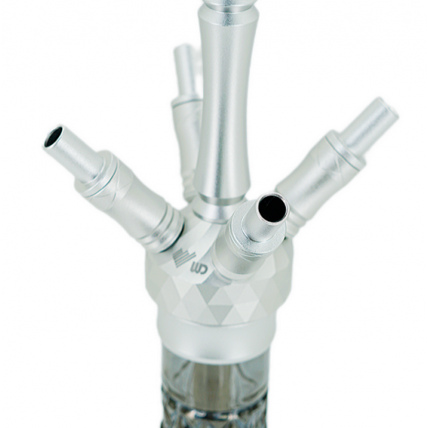 SHISHA WD Hookah – Alu Shisha A40A-7 Silver Grey - 55CM