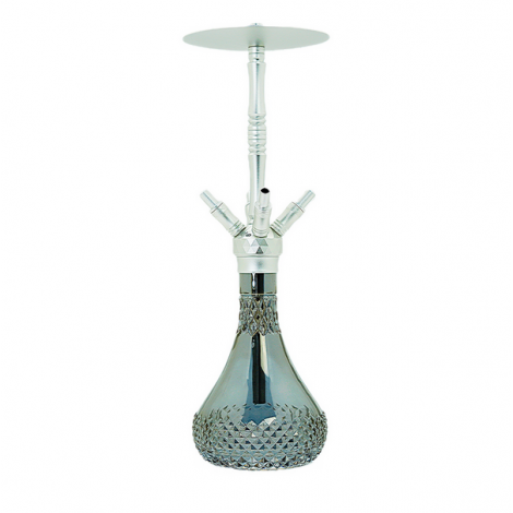 SHISHA WD Hookah – Alu Shisha A40A-7 Silver Grey - 55CM