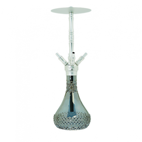 SHISHA WD Hookah – Alu Shisha A40A-7 Silver Grey - 55CM