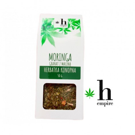Herbatka konopna Hempire Moringa Granat z Maliną- 50g
