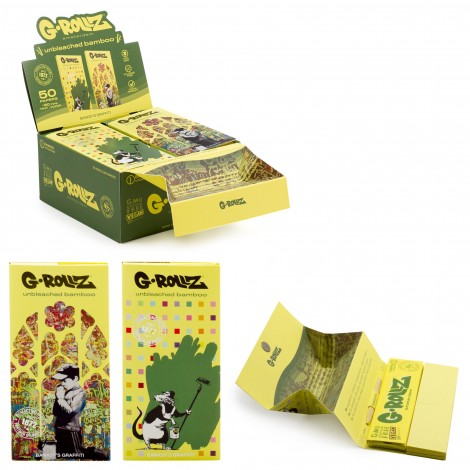 Bibułki G-ROLLZ + Filtry i Tacka - Banksy's Graffiti 50szt.