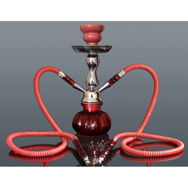 Shisha Pączek 2 węże -  26 cm Czerwona
