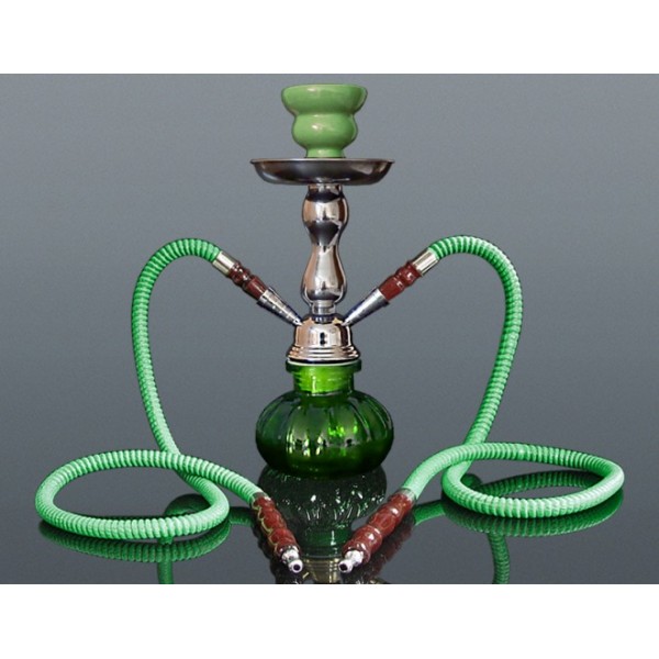 Shisha Pączek 2 węże -  26 cm Zielona