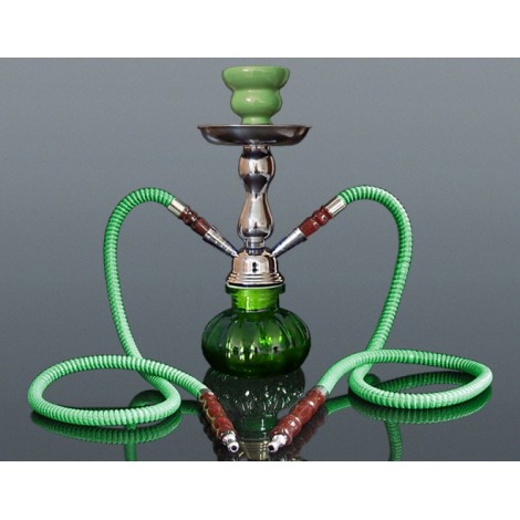 Shisha Pączek 2 węże -  26 cm Zielona