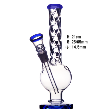 Bongo Szklane Twister Blue - 21cm (2643)
