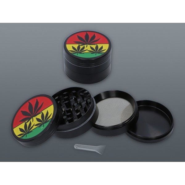 Młynek do tytoniu - Rasta Leaf - 4 częściowy (1-2227)