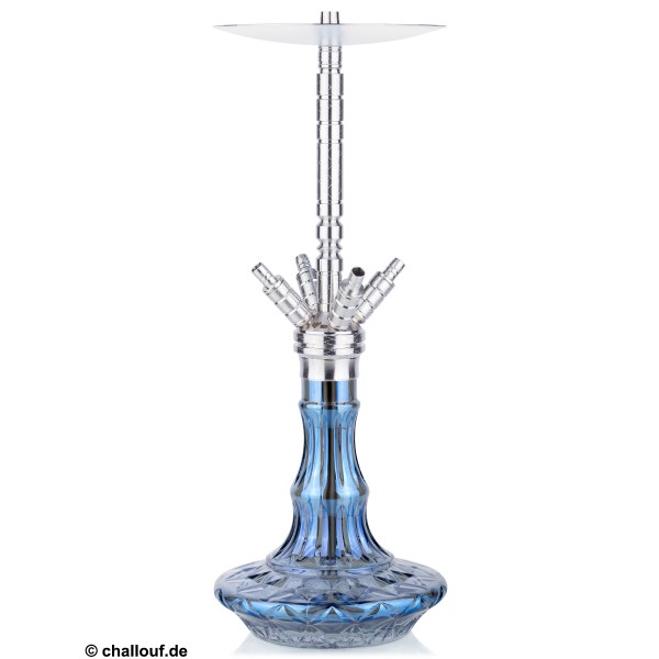 SHISHA WD Hookah – Edelstahl Shisha G37-25 - Shiny Blue- 55CM