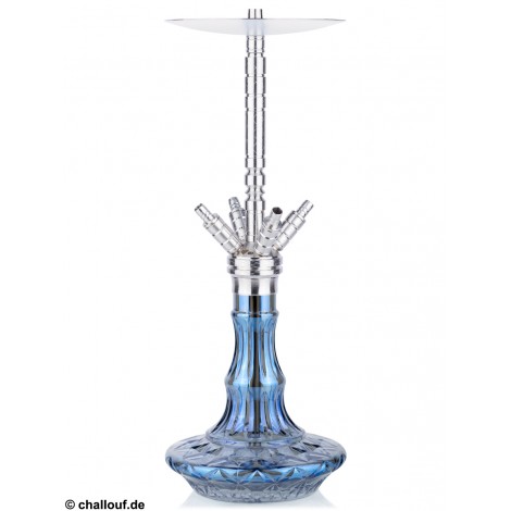 SHISHA WD Hookah – Edelstahl Shisha G37-25 - Shiny Blue- 55CM