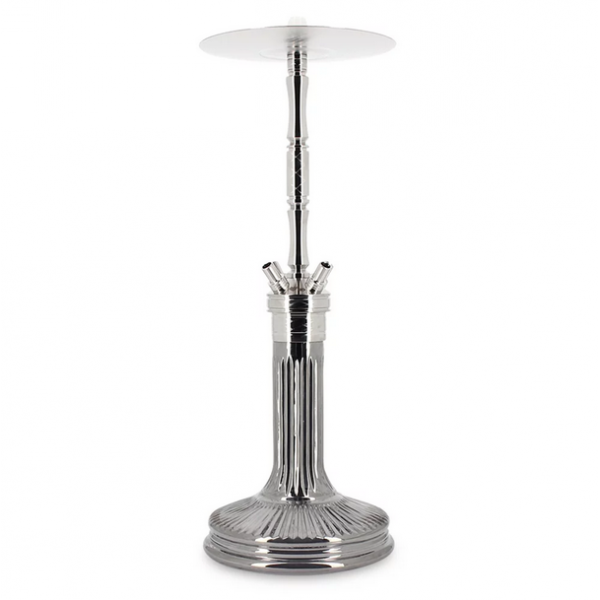 SHISHA WD Hookah – Edelstahl Shisha X40A-5 - Shiny Grey- 55CM