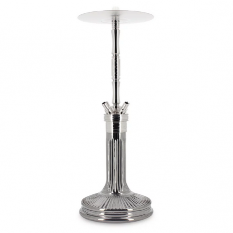 SHISHA WD Hookah – Edelstahl Shisha X40A-5 - Shiny Grey- 55CM