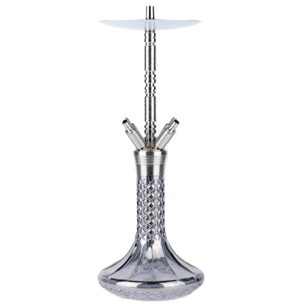 SHISHA WD Hookah – Edelstahl Shisha G45-14 - Grey - 57CM