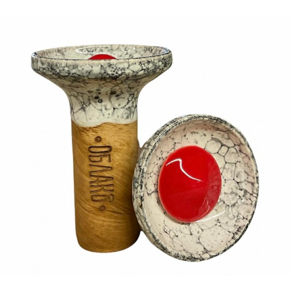 Cybuch do Shishy - Oblako Flow - Red on White/Black Marble