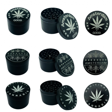 Młynek Metalowy Amsterdam Trzykomorowy - Czarny