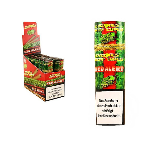 Skręcony HEMP Wrap Cyclones 2szt - RED ALERT (Truskawka)