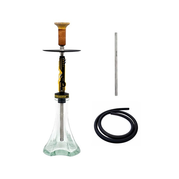 Shisha Y.K.A.P - Neo Mod Yellow - Pyramid Transparent 62cm