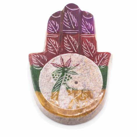 Podstawka pod Kadzidełka Hamsa ze Steatytu - Słoń i Palma