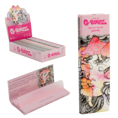 Bibułki G-ROLLZ 1¼ - 'Mushroom' Lightly Dyed Pink 50szt.