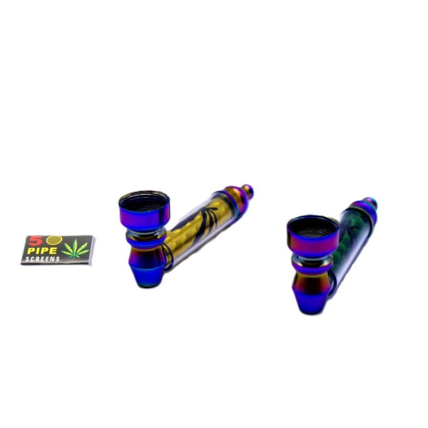Klasyczna Lufka Metalowa Rainbow Ganja - 7cm