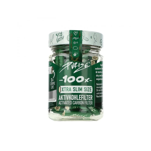 Filtry Węglowe PURIZE XTRA SLIM - GREEN 100szt