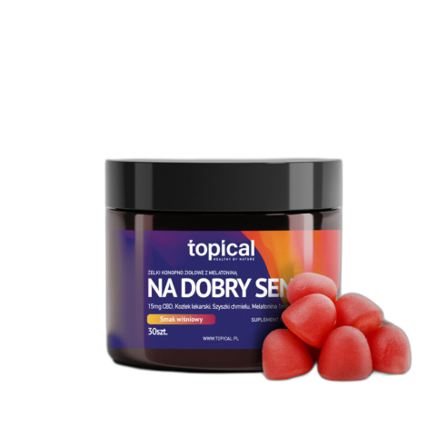 Żelki CBD Topical - Na Dobry Sen FORTE - CBD + Melatonina - Wiśniowe