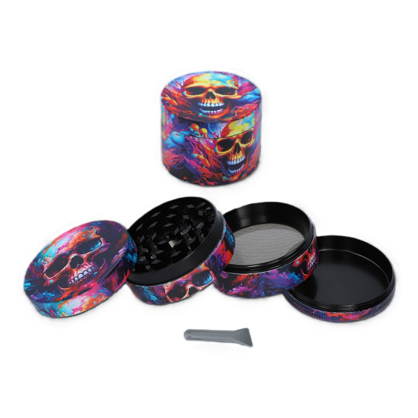 Młynek Metalowy - Psychodelic Skull  - Rainbow (1-2261)