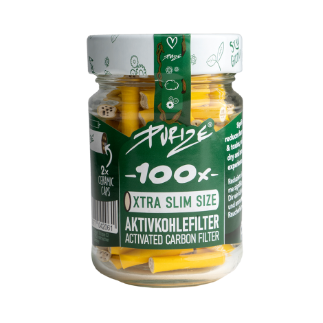 Filtry Węglowe PURIZE XTRA SLIM - YELLOW 100szt
