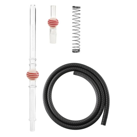 Wąż do Shishy + Ustnik - KAYA Carbon Lolly White-Red 150cm