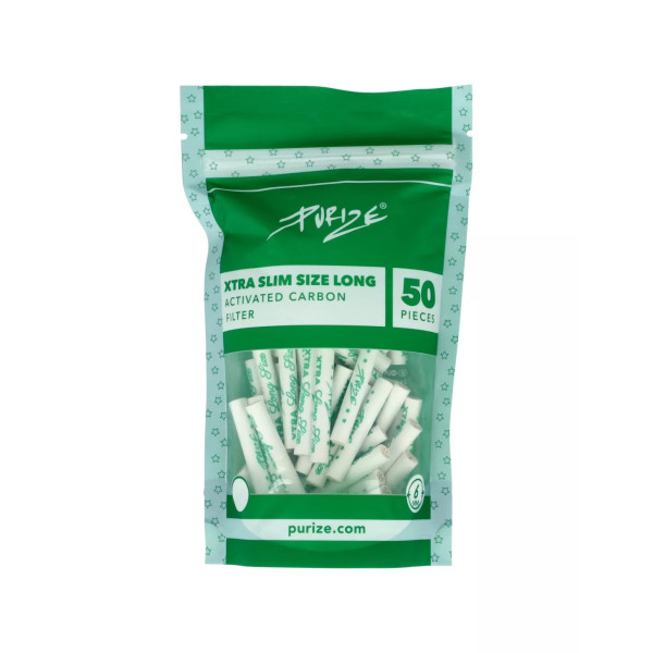 Filtry węglowe PURIZE XTRA SLIM SIZE LONG 4cm - White - 50szt