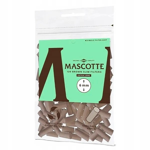 Filtry Papierosowe Mascotte Slim Brown Long - 120szt