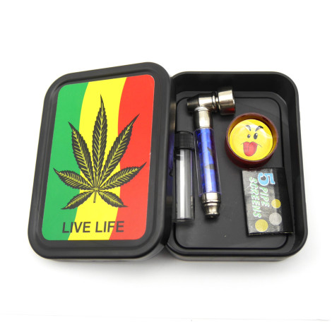 Zestaw Box - Lufka Metalowa z Młynkiem i Sitkami - Live Life