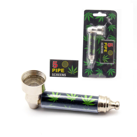 Lufka Metalowa z Sitkami Ganja Leaf 7cm