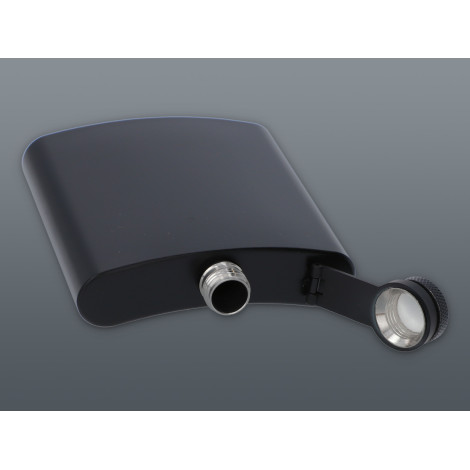 Piersiówka Czarna Matowa Metalowa - 180 ml