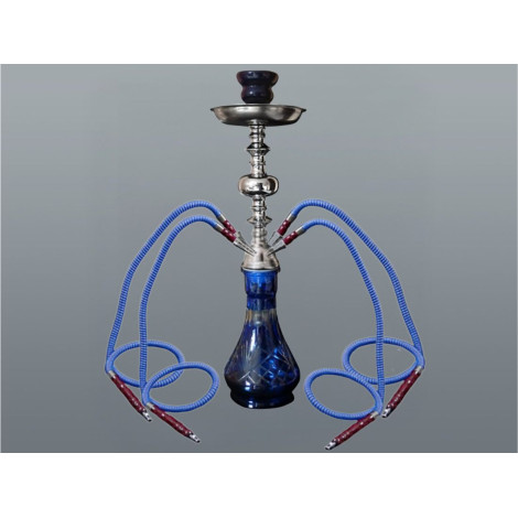 Shisha z Kuferkiem Miray  4 węże  - Niebieska 52 cm