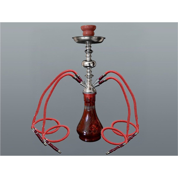 Shisha z Kuferkiem Miray  4 węże  - Czerwona 52 cm