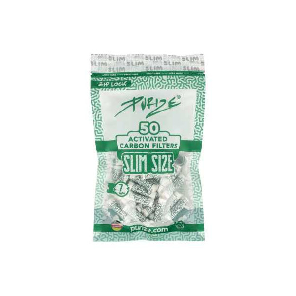 Filtry Węglowe PURIZE SLIM 7mm - White  50szt