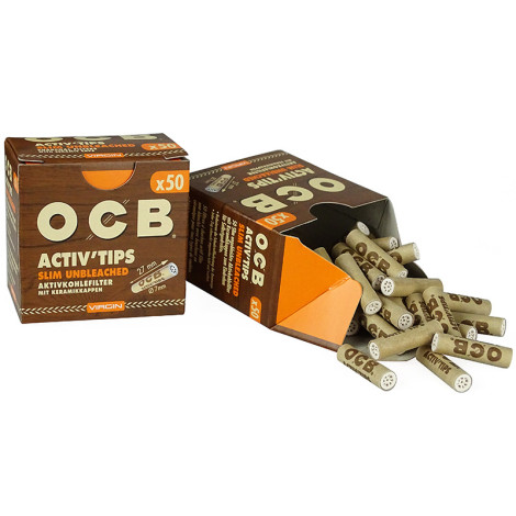 Filtry Węglowe OCB - Slim Activ Virgin UNBLEACHED 50szt