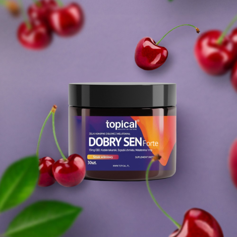 Żelki CBD Topical - Na Dobry Sen FORTE - CBD + Melatonina - Wiśniowe