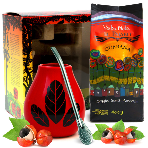 Zestaw do Yerba Mate Mas Energia Guarana + Matero RED+ Bombilla