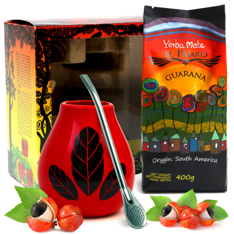 Zestaw do Yerba Mate Mas Energia Guarana + Matero RED+ Bombilla