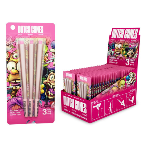 Skręcone Bibułki 3szt - Dutch Cones Crazy Cartoon Pink