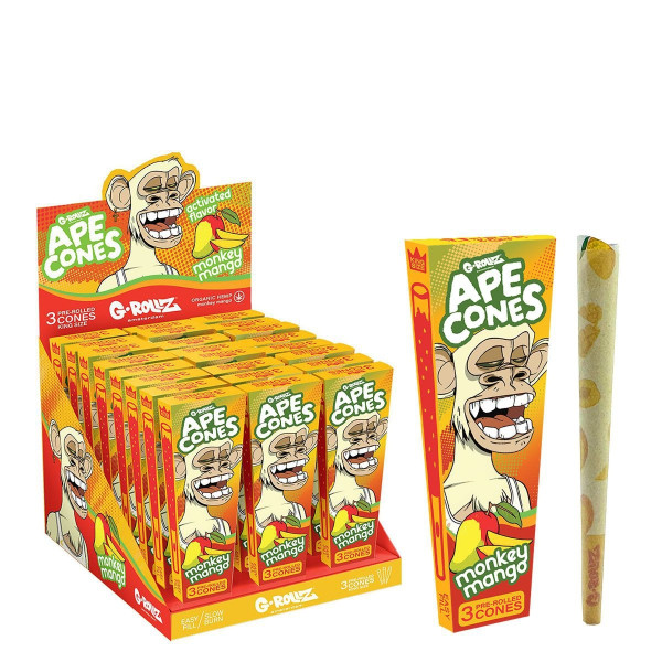 Skręcone Bibułki G-ROLLZ 3 szt. - Ape Cones - Monkey Mango *CLICK*