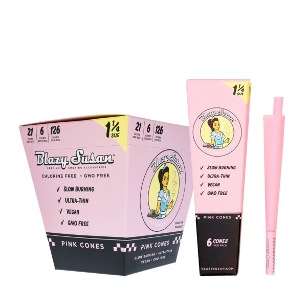 Skręcone Bibułki Blazy Suzan 6szt. - Pink Cones 1¼ Size