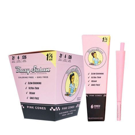 Skręcone Bibułki Blazy Suzan 6szt. - Pink Cones 1¼ Size