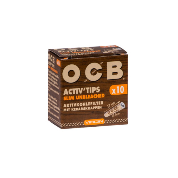 Filtry Węglowe OCB - Slim Activ Virgin UNBLEACHED 10szt