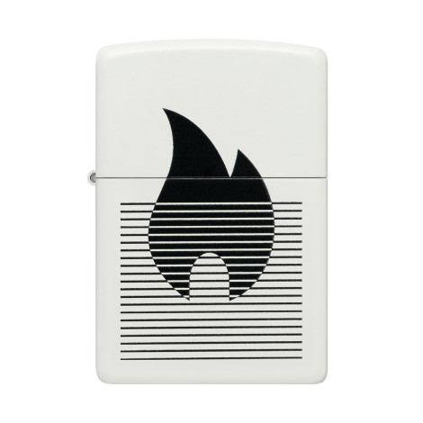 Zapalniczka ZIPPO Black Flame White Matte