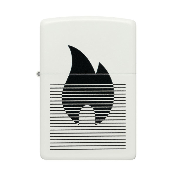 Zapalniczka ZIPPO Black Flame White Matte